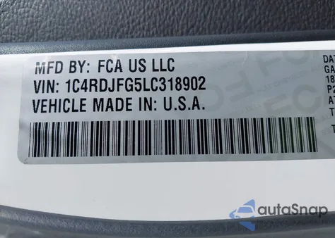 2020 Dodge Durango Pursuit Awd z USA, uszkodzony, nr VIN 1C4RDJFG5LC318902